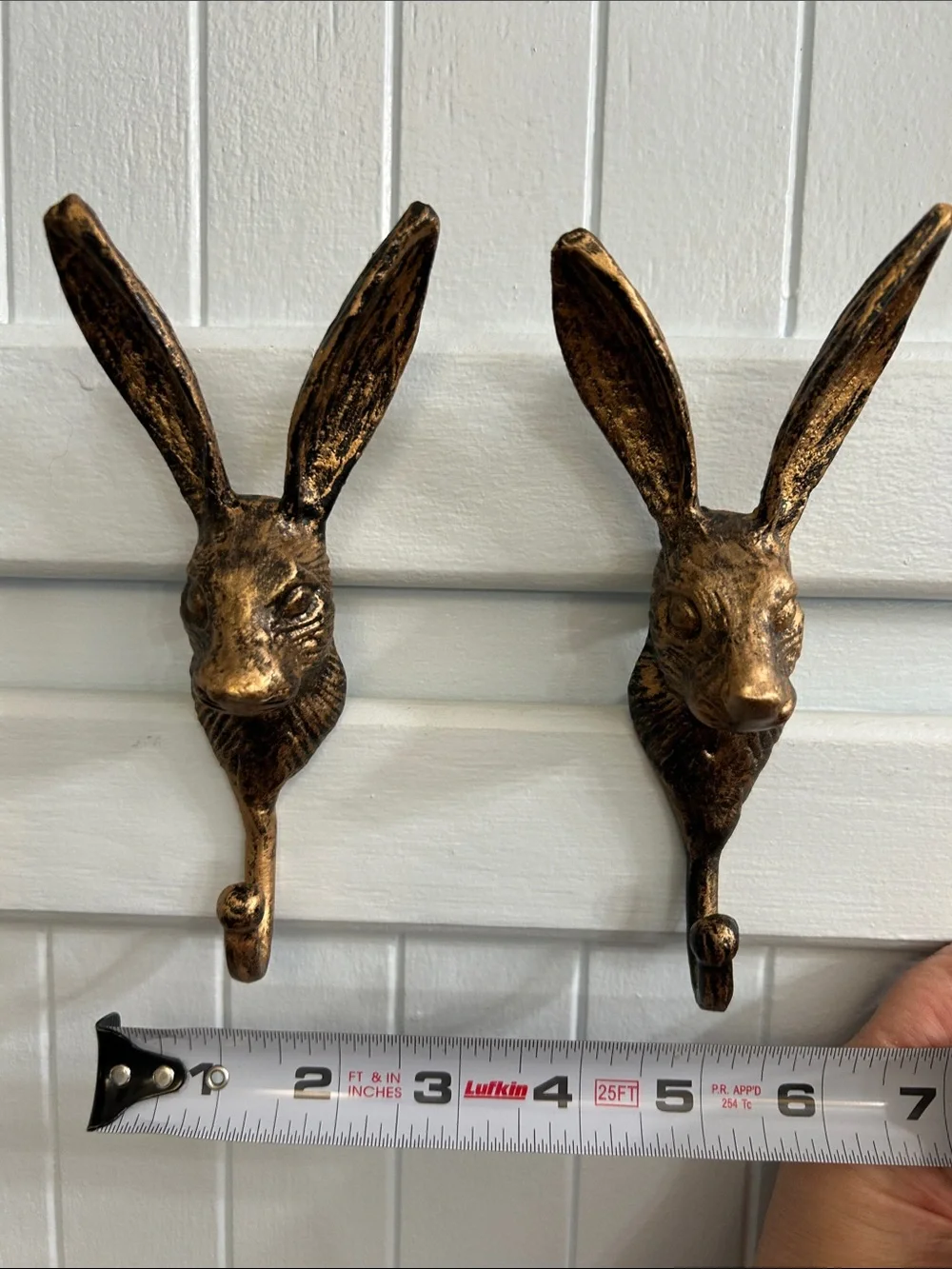 Whimsical Decorative Rabbit Head Wall Hooks - Antique Bronze